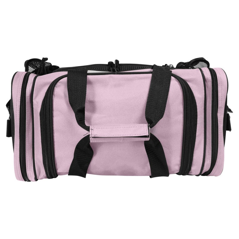 DALIX 17" Duffle Travel Bag with Front Mesh Pockets in Pink - Image 5